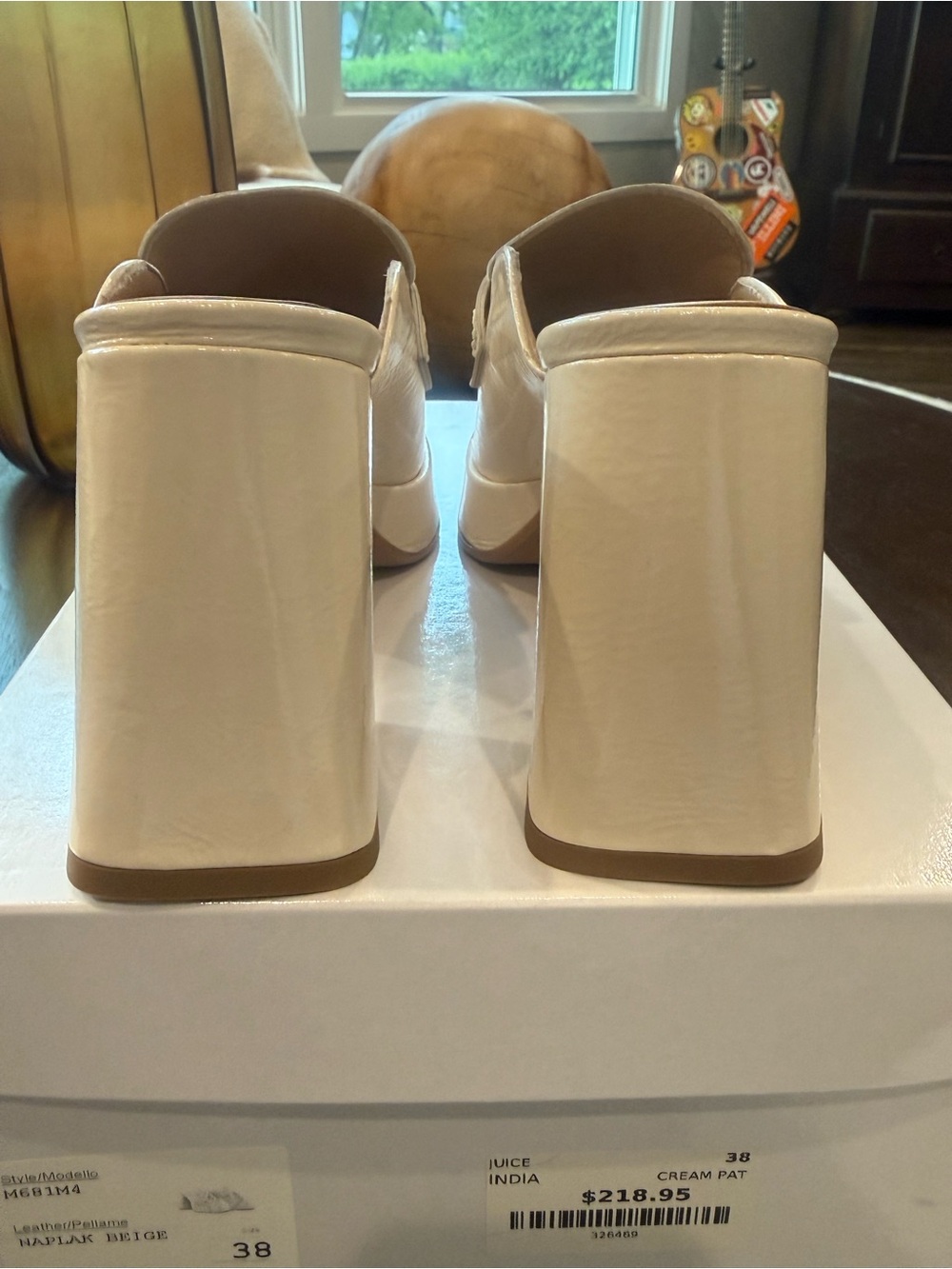 Cream Tassel Platform Mules for Women - Picture 3 of 4